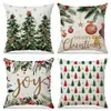 Comercio Exterior Transfronterizo Más Vendidos Fundas de Almohada Navideñas Personalizadas para Sofá de Sala de Estar, Cojines Decorativos Festivos para Dormitorio, Almohadas y Fundas de Almohada