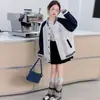Chaqueta Universitaria para Niñas Primavera y Otoño Nueva Moda Tendencia Casual Infantil Chaqueta de Béisbol de Primavera