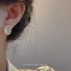 Aretes de perlas con aguja 925 para mujer, colgantes en la parte trasera, estilo ins, nuevo estilo caliente, modernos, lisos, circulares, nicho, aros para la oreja, venta al por mayor