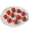 Acessórios de Joias de Resina DIY de Morango Rosa Fofo Pingente de Chaveiro Decoração de Beleza para Carro Patch