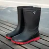 Botas de lluvia de media caña para hombre, zapatos de cocina, zapatos de seguridad para el trabajo, zapatos impermeables para reparto, botas de goma para pescar, botas de vadeo antideslizantes para días de lluvia