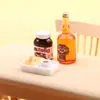 Botella de vino pequeña miniatura llavero colgante hecho a mano DIY funda para teléfono móvil material de juego de alimentos accesorios de resina casa de muñecas do11