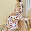 Camisola de Seda de Algodão para Mulheres, Novo Vestido de Verão Estilo Chinês, Vestido de Seda de Algodão Que Pode Ser Usado Fora, Roupa de Casa de Alto Padrão Extra Longa para Primavera e Outono