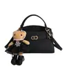 Bolso Pequeño Cuadrado Nuevo Coreano con Patrón de Lichi para Mujer 2026, Bolso Kelly de Moda Lindo de Primavera, Bolso Pequeño Cuadrado Cruzado