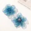 Estilo Dulce y Suave Diamante Brillante Organza Seda Brillante Cinco Pétalos DIY Accesorios para el Cabello de Hada Zapatos Dinastía Han Accesorios de Joyería de Flores