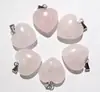 Venta caliente transfronteriza colgante de corazón de 20 MM piedra de cristal natural colgante de amor accesorios para collar de corazón diy hecho a mano