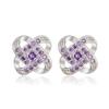 Aretes de Zircón Trébol de la Suerte Giratorios de Moda Personalizados Explosiones Transfronterizas Temu Aretes de Zircón Elegantes para Mujer