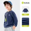 [Liquidação de Camisetas de Outono] Marca Dudu Home Roupa Infantil Primavera e Outono Camiseta Jaqueta Meninos e Meninas Camisetas