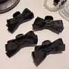 Pinza Pequeña de Garra con Lazo de Cinta de Satén Estilo Chanel para Mujer, Pasador para la Frente, Pinza Lateral para Flequillo, Pinza Pequeña para el Cabello de Niña, Accesorio para el Cabello