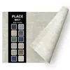 Fabricante Personalizado Textura Imitación Lino Cuero de PVC Salvamantel Estilo Western Hotel Hogar Mantel de Mesa Impermeable y Resistente al Aceite Estilo Europeo Base para Tazón