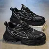 Zapatos de hombre estilo coreano para otoño, deportivos y casuales, con malla transpirable, moda trendy estilo Hong Kong, zapatillas dad shoes de suela gruesa para correr para hombres