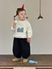 Ropa Infantil 2026 Nuevos Conjuntos de Otoño para Bebés Estilo Coreano Sudadera Estampada para Niñas y Conjunto de Pantalones de Chándal de Puntos