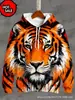 Sudaderas con Capucha de Animales de Moda para Hombre Tigre Estampado 3D Sudaderas de Otoño Sudaderas Ropa Urbana Sudaderas Casuales