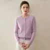 Cardigan Versátil de Cachemira Pura para Mujer, Moda Otoño/Invierno 2026, Cuello Redondo, Tejido de Trenza, Corte Holgado, Suéter para el Trabajo, Top Abrigo de Manga Larga