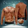 Abdominales y pecho falsos de seis paquetes para hombres, sudadera con cuello redondo y estampado 3D para cosplay, deportes y ocio transfronterizos