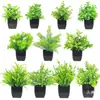 Flores Artificiais de Simulação Decorações Criativas para Mesa de Casa Flores de Plástico Grama Artificial Plantas Verdes Decorações de Interior Mini Decorações Bonsai