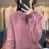Moletom com capuz de tricô solto e casual transfronteiriço para mulheres, adequado para primavera, outono e inverno, com caimento relaxado para estudantes, de manga longa e feito de tecido base An-dier