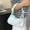 Bolso de hombro con cordón de comercio exterior para mujer con lazo, bolso cruzado pequeño floral versátil, bolso de mano para debajo del brazo, bolso plisado casual para mujer