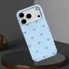 Funda de Teléfono Estilo Simple y Curativo con Fondo Azul, Lazo y Lunares para Apple 17/18 Pro Max, Cubierta Protectora Mate Ultra Delgada
