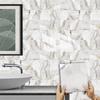 27 adesivos de azulejo rígido de cristal com padrão de mármore artificial para backsplash de cozinha, banheiro, à prova d'água, à prova de óleo, adesivos de parede