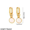 Pendientes de Acero Inoxidable 316 con Flor Europea y Americana Chapado Transfronterizo Oro de 18K Impermeable Accesorios de Pendientes de Piedra Natural para Mujeres Sensación de Alta Gama