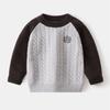 Suéter de moda infantil atacado 2024 novo suéter bordado trançado para meninos camisa básica estilo western para bebês geração