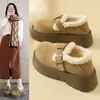 Tendencia de Moda Cuero Gamuza Zapatos Birkenstock Mujer 2026 Invierno Suela Gruesa Slip-on Antideslizante Ligeros Cálidos Zapatos de Algodón