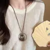 Colar de cerâmica vintage estilo boêmio para mulheres, novo estilo étnico exótico chinês, acessório de corrente longa de alta qualidade para suéter