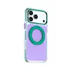Compatible con iPhone 18 Pro Max, funda protectora magnética giratoria 360 de color block, Apple 17 deslumbrante