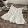 Camiseta de Verano sin Mangas Estilo Ins para Bebés y Niños Pequeños con Dobladillo de Gasa, Top Chaleco Dulce de Princesa para Bebés Niñas