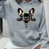 Sudaderas con Capucha y Cordón con Estampado de Perros, Cierre de Cremallera, Bolsillo Frontal, Sudadera Larga de Manga Larga, para Mujer