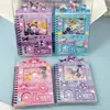 Máquina Gashapon Sanrio Agitador Bobina Pegatina DIY Línea Horizontal Libro Kuromi Perro Canela Papelería de Descompresión