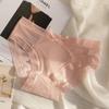 Renda feminina verão fino cintura média sem costura Seda de Gelo sexy algodão puro virilha fofo estudante malha transparente