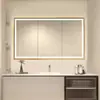 Marco cuadrado de aluminio transfronterizo espejo inteligente antivaho espejo de baño espejo de pared para hotel espejo de tocador sensible al tacto personalización