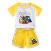 Traje de Verano Kill Boy Lobo Espacial Ropa Nueva de Algodón para Bebé Conjunto Casual de Dos Piezas con Pantalones Cortos de Manga Corta para Niños