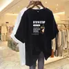 Camiseta de Manga Corta Estilo Nuevo Comercio Exterior 2026 para Mujer, Holgada Talla Grande, Adelgazante, Cubre Vientre, Top Estampado de Media Manga