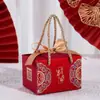 Caixa de Doces Quadrada Fosca para Casamento Chinês Caixa de Doces Criativa Portátil para Casamento Presente de Retorno Lua Cheia Caixa de Papel Atacado