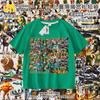 Camiseta Infantil Ropa Hombre Palo de Madera Tongtongge Montaña y Mar Extranjero Abstracto Camisa Clásica de Manga Corta Verano para Niños Tendencia Ins