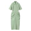 Moda Feminina Europeia e Americana 2023 Verão Novo Vestido Feminino Cavado de Manga Curta com Recorte e Cintura à Mostra Pp5-67681
