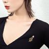 Broche de cobra retrô europeu e americano para homens casaco de terno para todos os pares anel clássico feminino cobra dupla nicho animal corpete