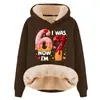 Sudadera con Capucha y Cordón de Manga Larga Holgada Casual de Gran Tamaño para Otoño e Invierno, Composito de Imitación de Algodón, Lana de Cordero, Hombro Caído