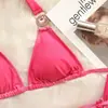 Nuevo Bikini Sexy Europeo y Americano 2022 Estampado Degradado con Tirantes Traje de Baño de Lujo con Diamantes de Cristal Traje de Baño para Resort