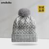 Gorro de lana resistente al frío con degradado, forrado de vellón para mujer, para hombre europeo y americano, de otoño e invierno, grueso y cálido, para exteriores