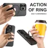 Funda de Carga Inalámbrica Adecuada para iPhone 18 Samsung S26 Succión Magnética Soporte Giratorio de 360 Grados Hebilla de Anillo Funda de Cuero