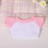 Ropa de muñeca en stock, ropa de muñeca de algodón de manga corta, juguete de peluche de 10 cm, camiseta sencilla de color liso, top para disfraz al por mayor