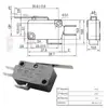 Micro interruptor resistente a alta temperatura 200 graus KW3AG-16A pequeno curso de limite aquecedor caixa de forno elétrico fritadeira