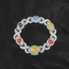 Pulsera de Cadena Cubana con Ojos Infinitos y Número 8 de Zirconia Hip-Hop Transfronterizo Europeo y Americano 15 mm Pulsera para Hombre Accesorios Calientes