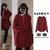 Suéter Rojo Año Zodiacal para Mujer, Holgado, Nuevo Estilo Perezoso de Otoño e Invierno, Camiseta de Punto Base con Top Interior
