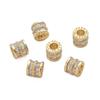 Venta Caliente Transfronteriza Cobre Relleno de Oro de 14K Incrustado con Circonita Doble Fila de Perlas Cilíndricas Espaciador Pulsera Material DIY Hecho a Mano Accesorios de Joyería