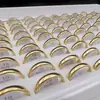 Anel de aço inoxidável 4MM liso dourado, aço, ouro rosa, preto, azul, cor interna e externa arco presentes transfronteiriços